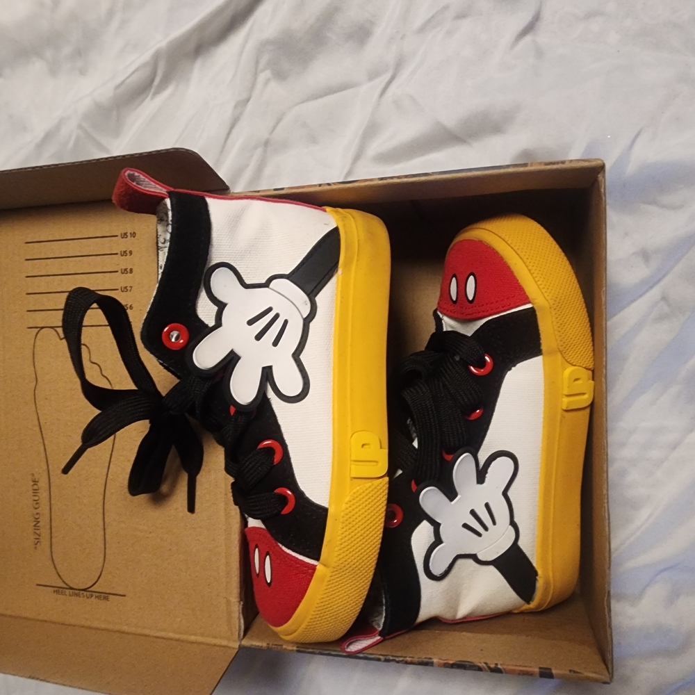 Kids High-Top Sneakers - Black, White, Red, Yellow